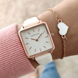 JOKER & WITCH Women White & Rose Gold-Toned Watch Gift Set-image-43