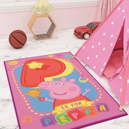 Athom Trendz Kids Pink & Blue Cartoon Characters Carpet-57