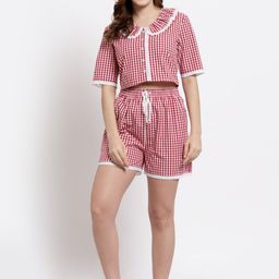BLANC9 Checked Pure Cotton Night Suit-image-6