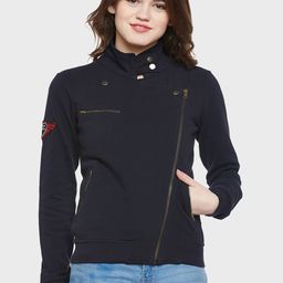 Hypernation Women Solid Cotton Long Sleeves Tailored Jacket-11