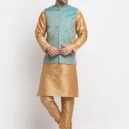 KRAFT INDIA Men Regular Pure Silk Kurta With Churidar-picture-54