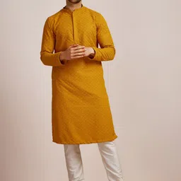 Manyavar Men Self Design Straight Kurta with Churidar-26