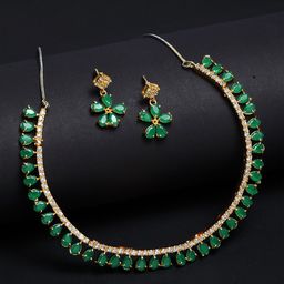 ZENEME Gold-Plated CZ-Studded Jewellery Set-image-28