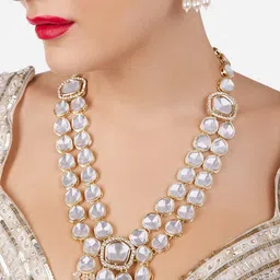 Zaveri Pearls Gold-Plated Stone-Studded & Beaded Jewellery Set-19