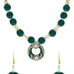 AKSHARA Girls Gold-Plated Stone Studded & Beaded Jewellery Set-45
