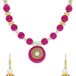 AKSHARA Girls Gold-Plated Stone Studded & Beaded Jewellery Set-picture-2
