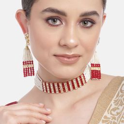 Anouk Gold-Plated Pearl & Kundan Jewellery Set-80