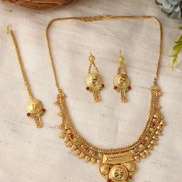 Silvermerc Designs Gold Plated & Gold Toned Temple Jewellery Set-picture-15
