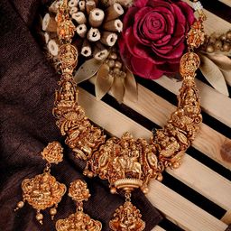Saraf RS Jewellery Gold-Plated Exquisite Temple Jewellery Set-38