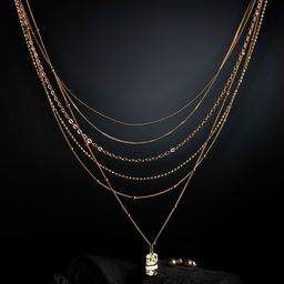 AMI Gold-Plated Contemporary 6 Layered Jewellery Set-35