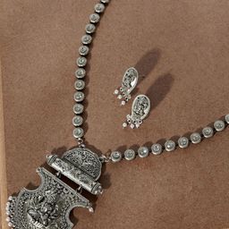 TEEJH Stone-Studded & Beaded Necklace and Earrings-0