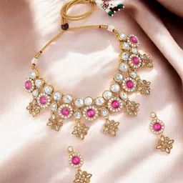 Stefan Gold Plated Kundan Stone Studded Jewellery Set-picture-15