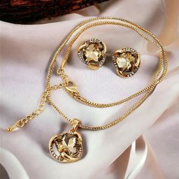 LUCKY JEWELLERY Gold Plated CZ-Studded Jewellery Set-22