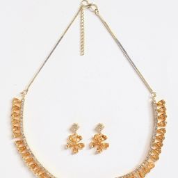 Anouk Gold-Plated AD-Studded Necklace & Earrings-image-1