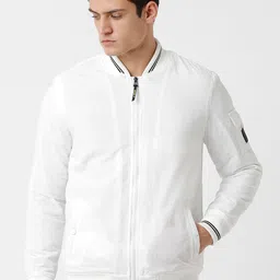 WROGN Men White Black Bomber Jacket-image-73