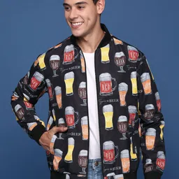 SHOWOFF Men Windcheater Bomber with Patchwork Jacket-picture-58