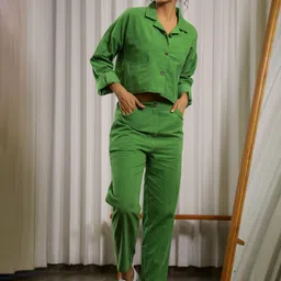 SANSKRUTIHOMES Lapel Collar Neck Shirt With Trousers Co-Ords-51