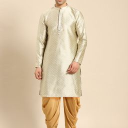 Amodh by Kisah Men Bronze-Toned Kurta with Dhoti Pants-picture-41