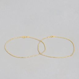 Zavya Set Of 2 925 Pure Silver Gold-Plated Anklet image 3