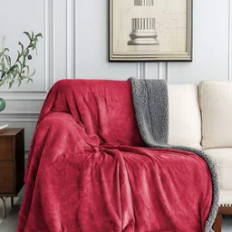 bsb home Red Grey Heavy Winter 500 GSM Double Bed Blanket-image-85