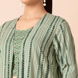 INDYA Geometric Printed Longline Open Front Shrug image 2