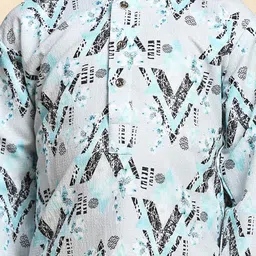 Pro-Ethic STYLE DEVELOPER Boys Printed Regular Mirror Work Pure Cotton Kurta with Pyjamas image 2