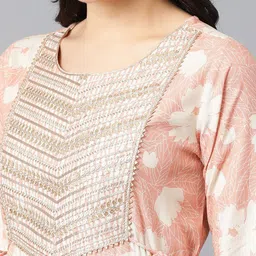 Khushal K Ethnic Motifs Yoke Design Sequinned Anarkali Kurta & Palazzos With Dupatta image 2