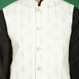 Anouk White Embroidered Nehru Jacket image 5