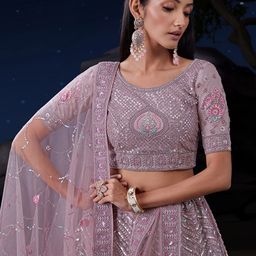 Fusionic Embroidered Sequinned Semi-Stitched Lehenga & Unstitched Blouse With Dupatta image 5
