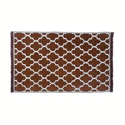 Sparrow world Brown & White Geometric Printed Rectangular Carpet image 3