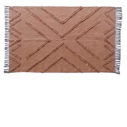 Art Avenue Rust Self-Design Cotton Rectangular Carpet image 3