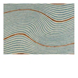 saraswatii global Beige & Blue Hand Tufted Rectangular Carpet image 2