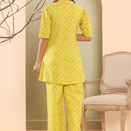 Haute and Humble Ethnic Motifs Printed Pure Cotton A-Line Tunic With Palazzos image 4