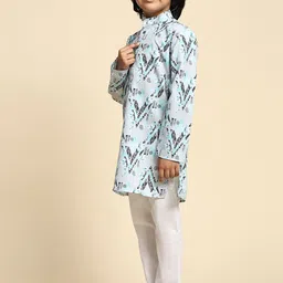 Pro-Ethic STYLE DEVELOPER Boys Printed Regular Mirror Work Pure Cotton Kurta with Pyjamas image 3