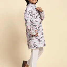 Pro-Ethic STYLE DEVELOPER Boys Printed Regular Mirror Work Pure Cotton Kurta with Pyjamas image 3