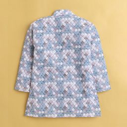 Jeetethnics Boys Geometric Embroidered Mandarin Collar Regular Straight Kurta With Pyjamas image 5