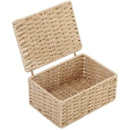 akway Beige Self Design Rectangular Bamboo Cane Multi-Utility Organisers image 5