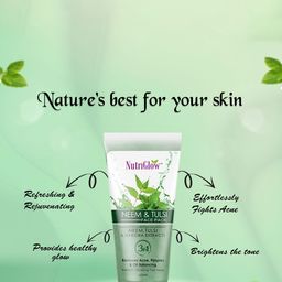 NutriGlow Neem & Tulsi Face Wash & Face Pack For Pimple Free Skin-65 ml Each image 5