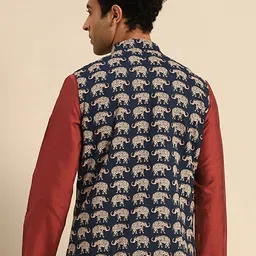 KISAH Ethnic Motif Printed Nehru jacket image 5