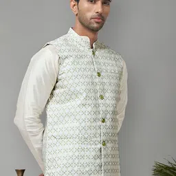 Anouk Printed Woven Nehru Jacket image 3