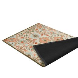 PRESTO Peach & Green Traditional Pattern Durable Rectangular Carpet image 3