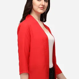 Smarty Pants Women Red Open Front Jacket image 3