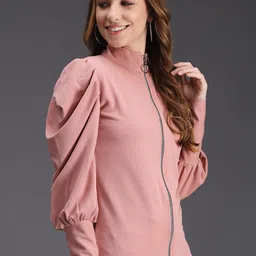 TANDUL Mock Collar Lightweight Open Front Jacket image 2