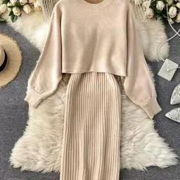 Alamode By Akanksha Women Beige Calisto Coord Set-image-90