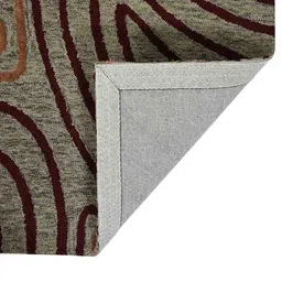 saraswatii global Khaki-Colored Abstract Hand-Tufted Rectangular Carpet image 3