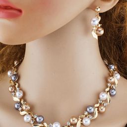 Shining Diva Fashion Gold-Plated Beaded Jewellery Set-image-38