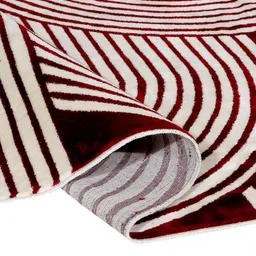 MODEFE Rust & White Geometric Anti-Skid Rectangular Carpet image 2