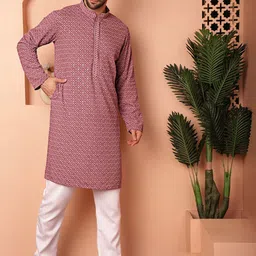Jompers Ethnic Motifs Embroidered Regular Thread Work Kurta With Pyjamas image 4