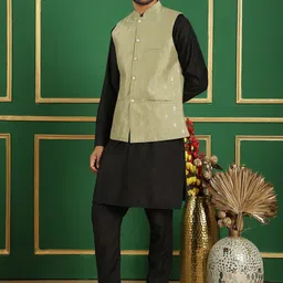 Anouk Embroidered Regular Sequinned Kurta & Pyjamas image 4