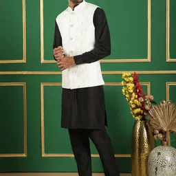 Anouk Embroidered Regular Sequinned Kurta & Pyjamas image 4
